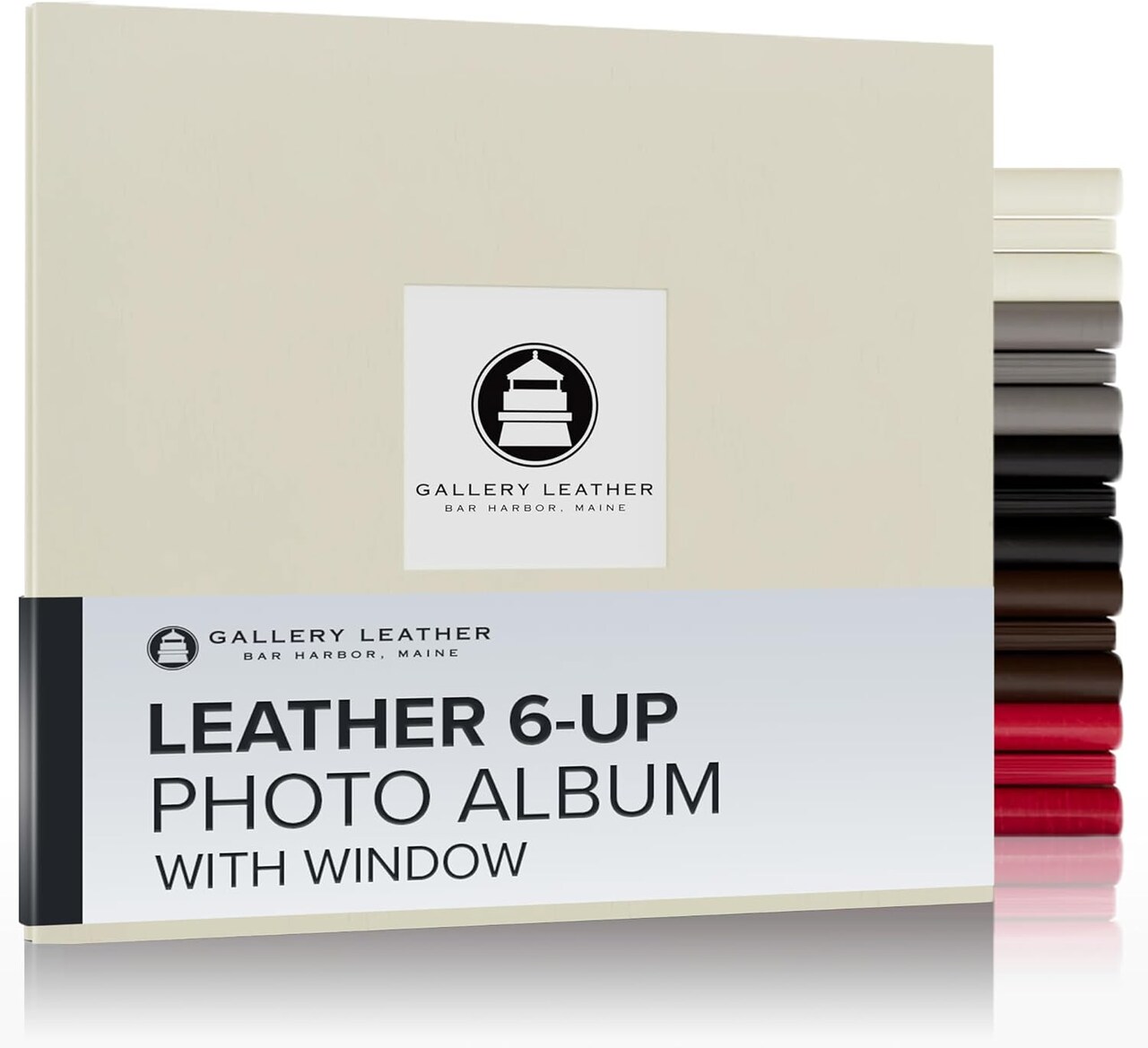 Gallery Leather Yarmouth 6 UP Photo Albums, Holds 4x6” photos, Bonded Leather, Post-Bound, 20 pages, - 12.75" x 14.5"